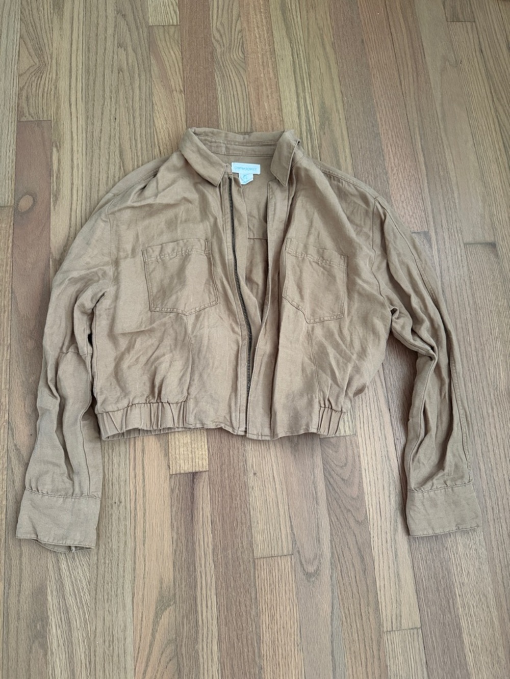 Cynthia Rowley Cropped Linen Blend Jacket